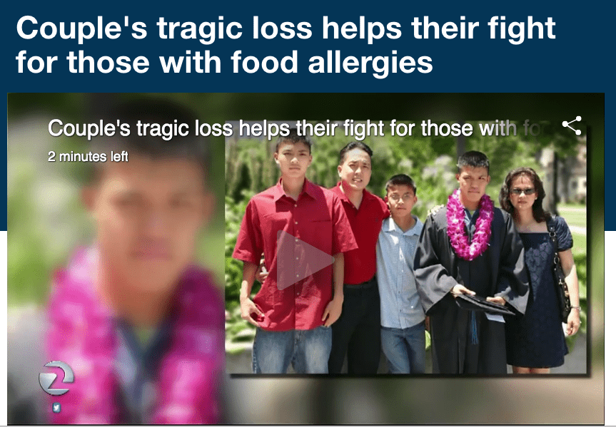 Couple’s tragic loss helps their fight for those with food allergies