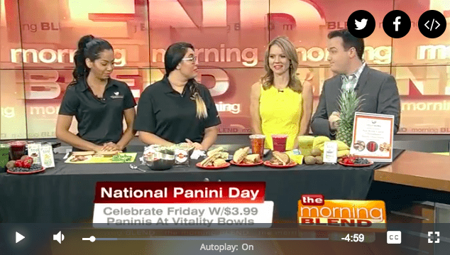 Vitality Bowls Visits The Morning Blend for National Panini Day