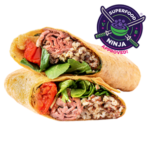 Steak Wrap with superfood emblem